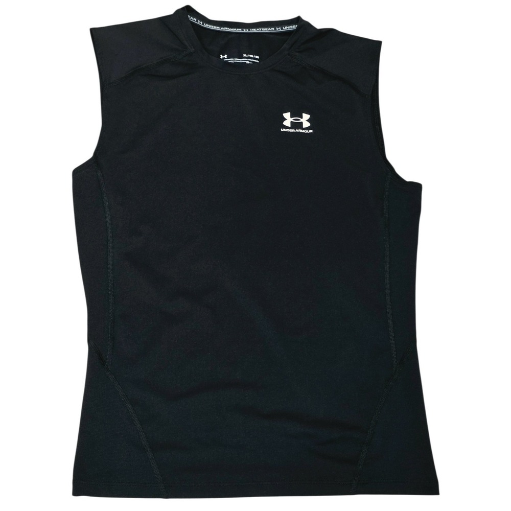 Under Armour HeatGear Compression Sleeveless Shirt Men's XL Black Training Gym